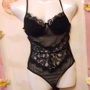 Lace Mesh and Sheer (M) Sexy Teddy Lingerie Bodysuit - NWOT
